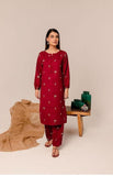 2 Pcs Women,s Stitched Linen Embroidered