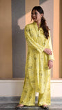 2 Pcs Women,s Stitched linen block printed shirt and trouser