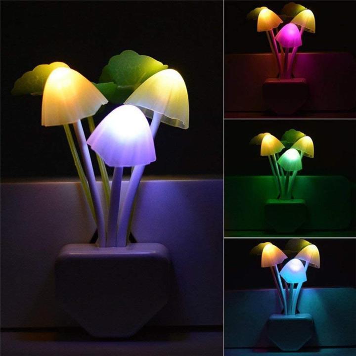 Multicolor Adjustable LED Night Light - 2PCS With color Effects And MushRoom Design