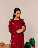 2 Pcs Women,s Stitched Linen Embroidered