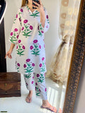 2 Pcs Women,s Stitched Linen Printed Shirt And Trouser