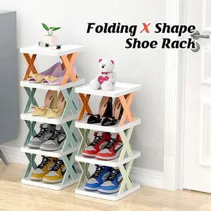 Imported Multilayer Folding Shoe Rack Organizer with X Shape For Home