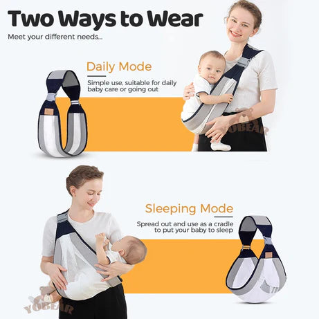 Adjustable Newborn Baby Carrier Sling Wrap Breathable Backpack Shoulder Strap for baby feeding