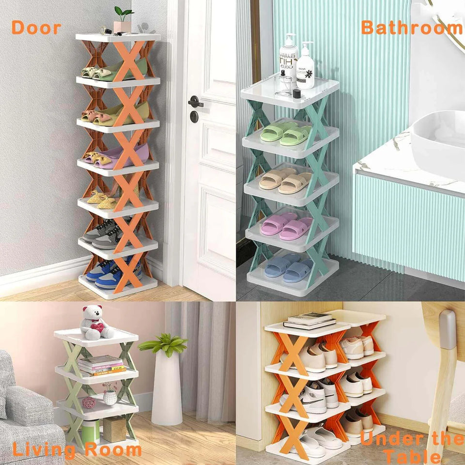 Imported Multilayer Folding Shoe Rack Organizer with X Shape For Home